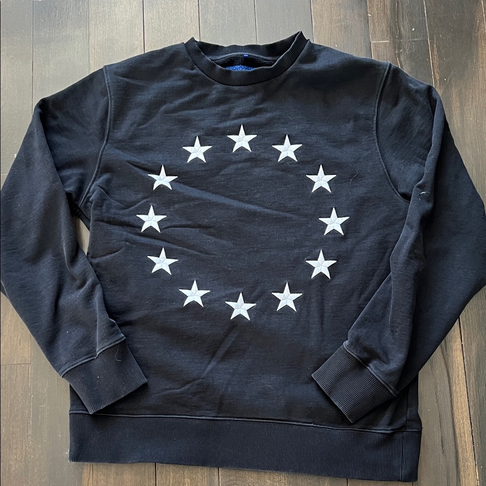 Men's/Unisex size Small Etudes Black Crew Sweatshirt with embroidered star ring
